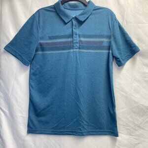 George Collared Button-Up T-Shirt Short Sleeve Men Small 34-36 Blue Used